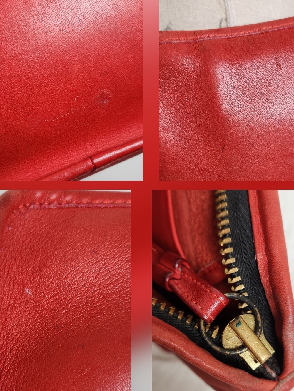 Vintage 70s Coach Red Leather Purse - Picture 15 of 16